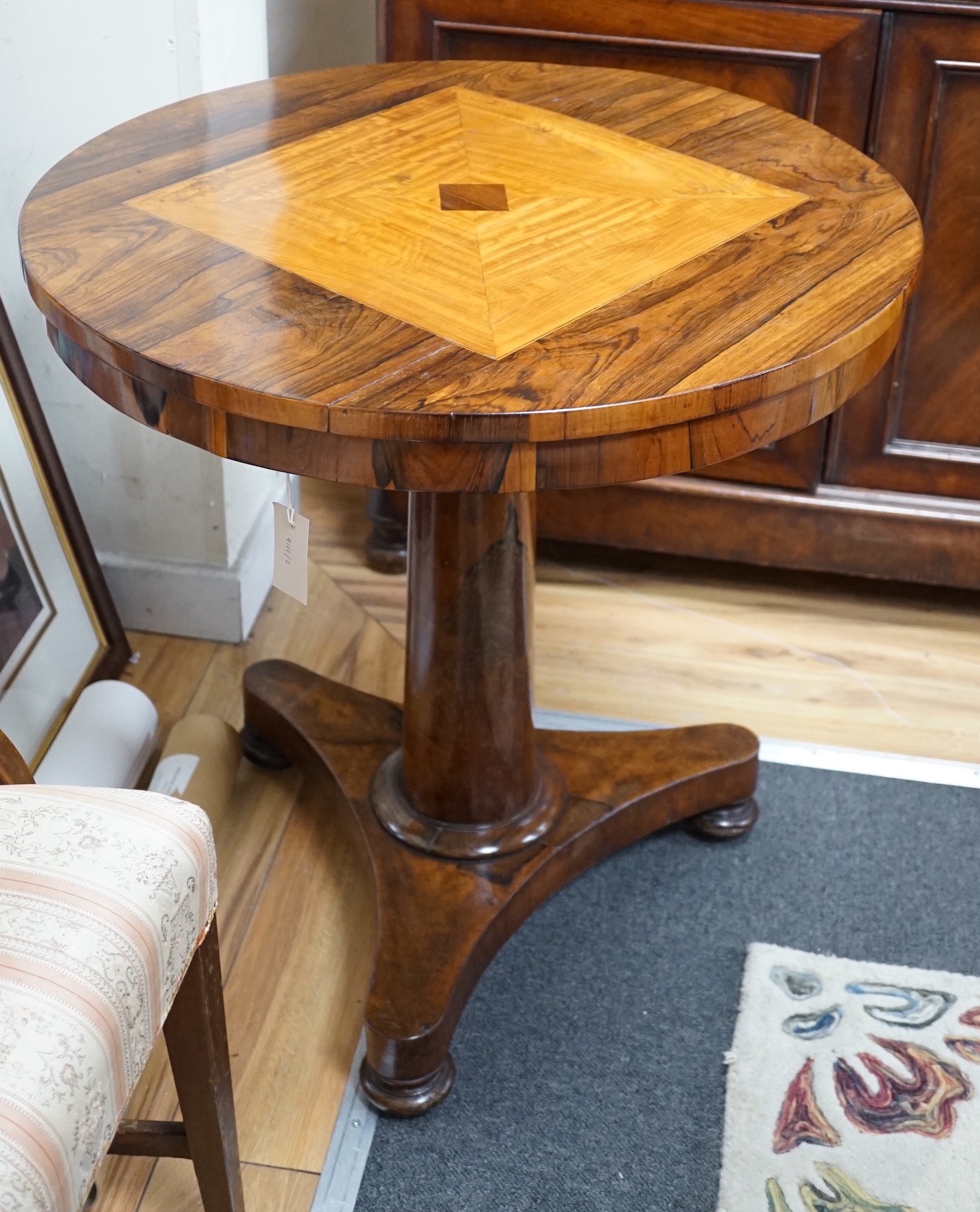 A Regency satinwood inlaid rosewood occasional table, diameter 71cm *Please note the sale commences at 9am.